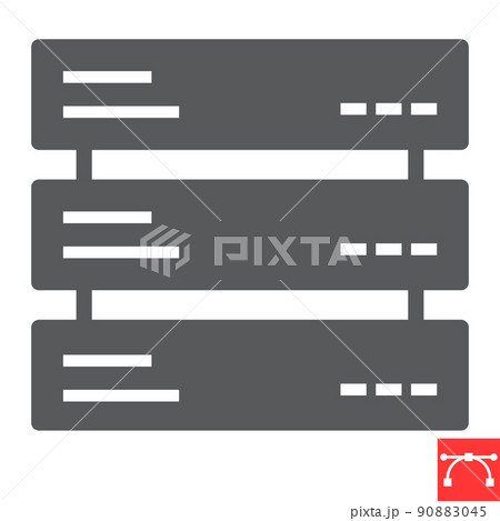Data server glyph icon, database and hosting, computer server vector icon, vector graphics, editable stroke solid sign, eps 10. 90883045
