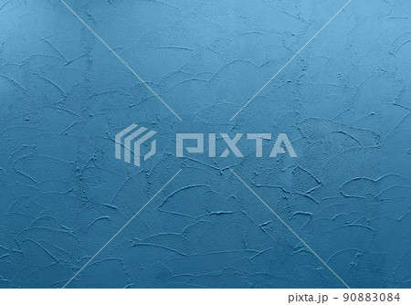 コテ塗りで仕上げた海の色、チョークブルーの壁 90883084