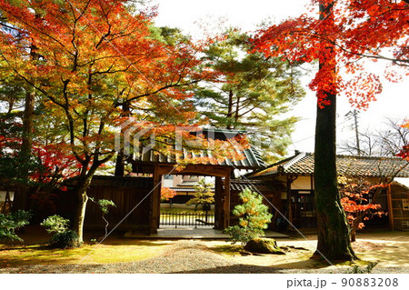 市島邸の紅葉（新潟県） 90883208