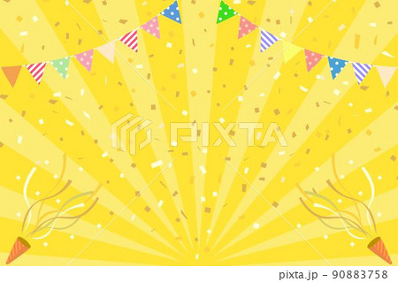 背景素材　クラッカー　黄色　　ガーランド 90883758