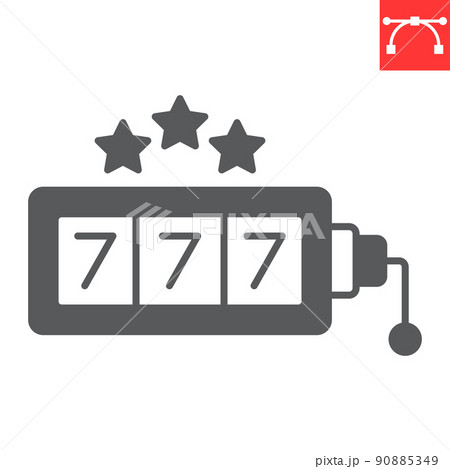 Slot machine glyph icon, casino and win, jackpot vector icon, vector graphics, editable stroke solid sign, eps 10. 90885349