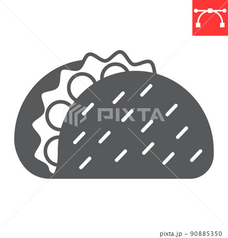 Taco glyph icon, junk food and mexican fast food, taco vector icon, vector graphics, editable stroke solid sign, eps 10. Taco glyph icon, junk food and mexican fast food, taco vector icon, vector graphics, editable stroke solid sign, eps 10. 90885350