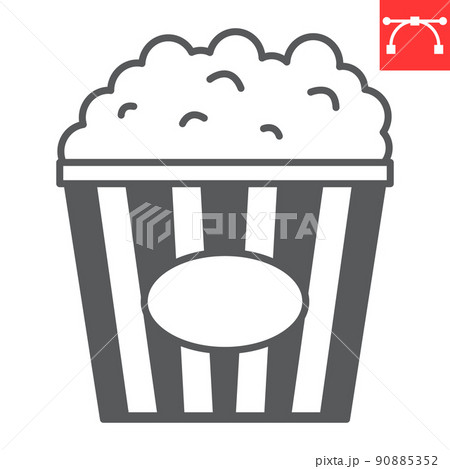 Popcorn glyph icon, cinema and movie, pop corn vector icon, vector graphics, editable stroke solid sign, eps 10. 90885352