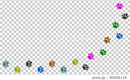 動物が歩いた肉球型の足跡イラスト 動物が歩いた肉球型の足跡イラスト 90886116
