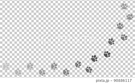 動物が歩いた肉球型の足跡イラスト 90886117