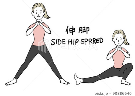 骨盤と股関節のストレッチ 90886640