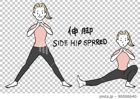 骨盤と股関節のストレッチ 90886640