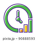 Clock with trend chart business measurement sign. Marketing strategy concept illustration 90888593