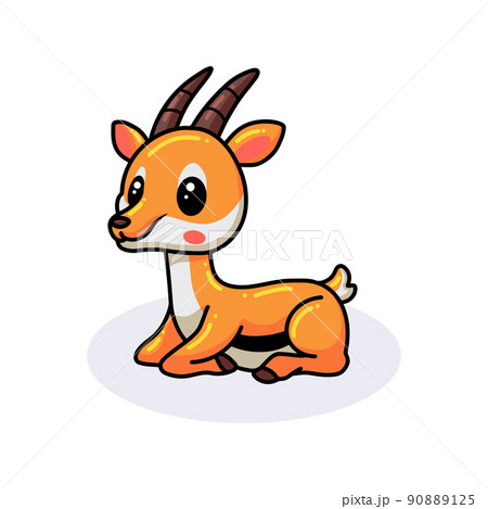 Cute little gazelle cartoon sitting Cute little gazelle cartoon sitting 90889125