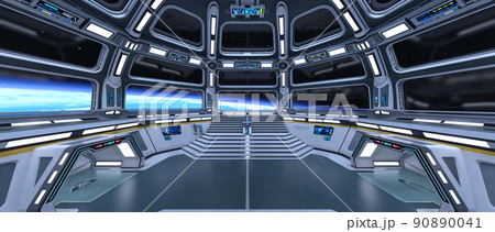 宇宙船内の風景 90890041