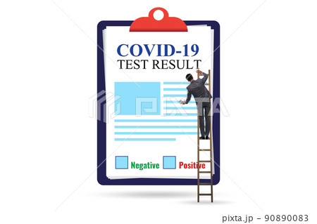 Man in the coronavirus covid-19 test concept Man in the coronavirus covid-19 test concept 90890083