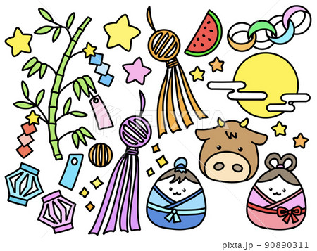 七夕小物イラストまとめ 90890311