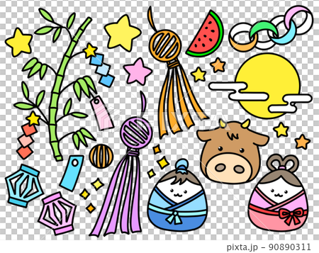 七夕小物イラストまとめ 90890311