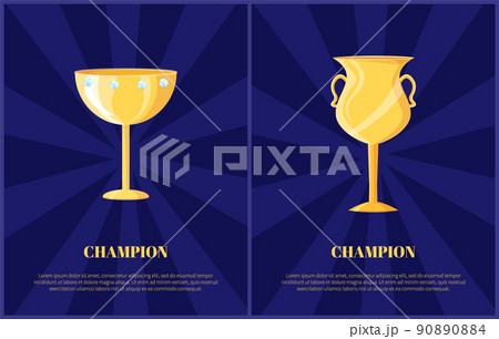 Champion Golden Trophy Cup Vector Illustration 90890884