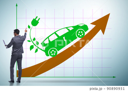 Growth of electric car usage concept 90890931
