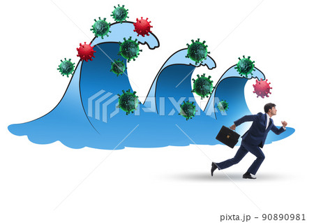 Concept of covid wave in coronavirus pandemic Concept of covid wave in coronavirus pandemic 90890981