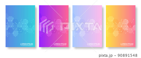 Abstract geometric background with hexagons shape pattern for a business brochure or cover book, page layout, flyer design, and poster template Abstract geometric background with hexagons shape pattern for a business brochure or cover book, page layout, flyer design, and poster template 90891548