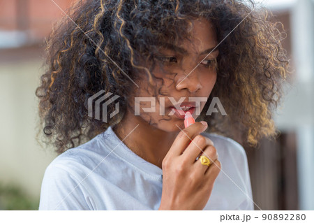 Portrait of African American Woman. Beautiful girl  90892280