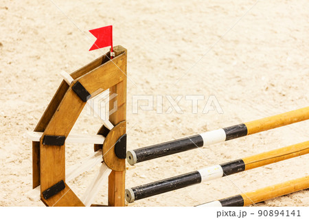 Equitation. Obstacle for jumping horses. Equitation. Obstacle for jumping horses. 90894141