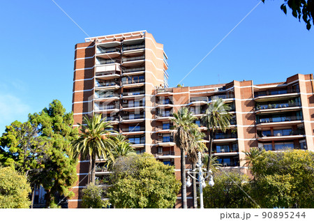 Facade building. Residential building with balconies. Facade building. Residential building with balconies. 90895244
