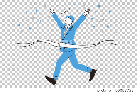 Person A man who is looking for a job to cut a goal tape 90898753