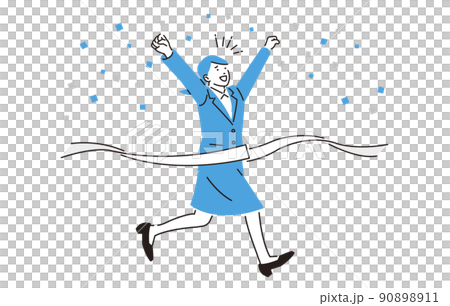 A woman who is looking for a job to cut a goal tape 90898911