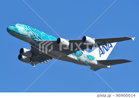 All Nippon Airways (ANA) passenger plane A380-800 - Stock