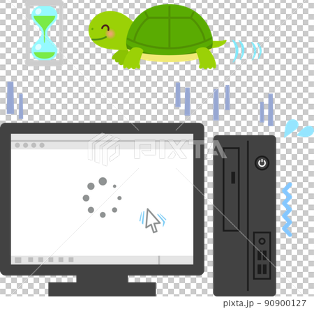 Slow desktop computer - Stock Illustration [90900127] - PIXTA