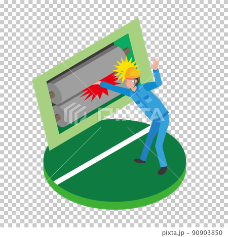 Accident caught in the roller part of the machine 90903850