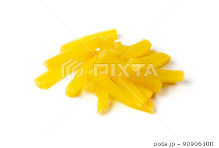 Pickled Daikon Bars Isolated, Marinated Yellow Radish 90906300