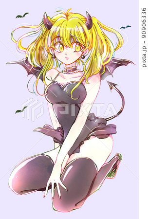 小悪魔風の女性 金髪のイラスト素材 [90906336] - PIXTA