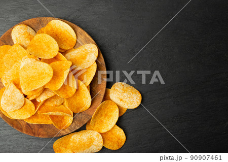Potato Chips on Black Potato Chips on Black 90907461