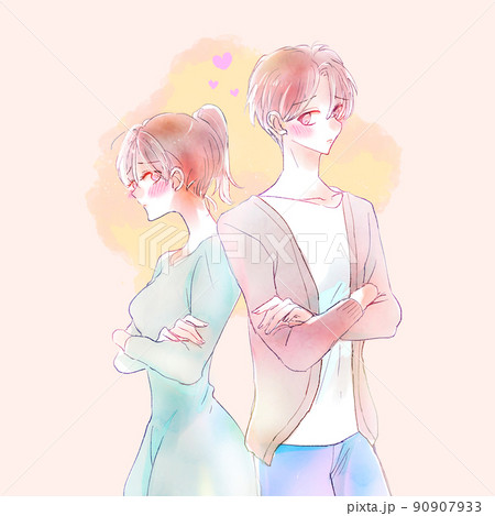 もじもじするカップル もじもじするカップル 90907933
