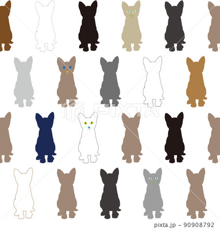 子ネコシルエットイラストのイラスト素材