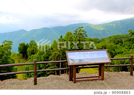 【群馬】夏の丸沼高原　日光白根山ロープウェイ山頂からの景色　 90908863