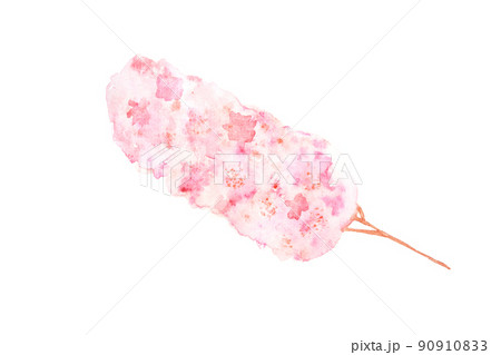 Blossoming watercolor pink tree. Spring flower in bloom on branch. Beautiful 90910833