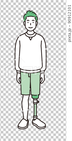 Illustration of a physically handicapped person 90912101