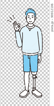 身体障害者　人物　イラスト 90912106