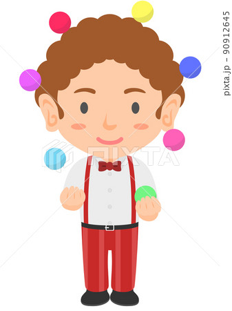 ジャグリングをする男性のイラスト素材 ジャグリングをする男性のイラスト素材