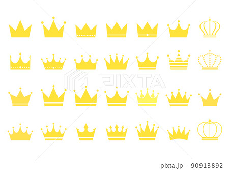 シンプルな王冠フラットアイコンセットいろいろ 90913892