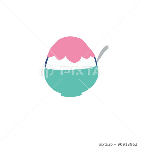 暑い夏はかき氷で涼もう ベクターフラットイラスト素材 暑い夏はかき氷で涼もう ベクターフラットイラスト素材 90913962