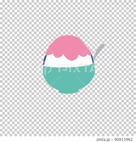 暑い夏はかき氷で涼もう ベクターフラットイラスト素材 暑い夏はかき氷で涼もう ベクターフラットイラスト素材 90913962