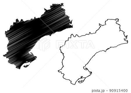 Province of Tarragona (Kingdom of Spain, Autonomous Community Catalonia) map vector illustration, scribble sketch Tarragona map Province of Tarragona (Kingdom of Spain, Autonomous Community Catalonia) map vector illustration, scribble sketch Tarragona map 90915400