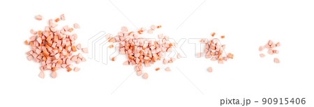 Diced Ham Isolated on White Background, Chopped Boiled Sausage Diced Ham Isolated on White Background, Chopped Boiled Sausage 90915406