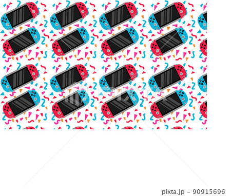 Mobile video console. Portable, creative video game console. Seamless pattern 90915696