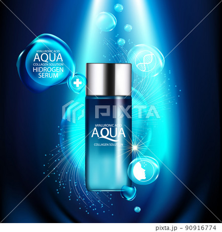 aqua skin collagen Serum and Background Concept Skin Care Cosmetic. 90916774