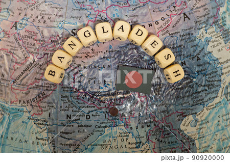 バングラデシュの地図と国旗 90920000