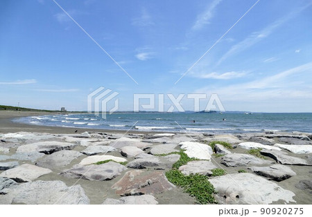 湘南海岸  海水浴場サザンビーチちがさき　ヘッドランド　Tバー　神奈川県茅ヶ崎市（ちがさきし） 90920275