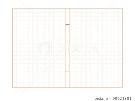 400字詰めの茶色い縦書きの原稿用紙 便せんのテンプレート 字 段 比率のイラスト素材