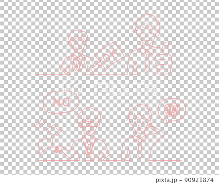 上司にすんなり承認がとれたサラリーマンと、担当者からNGをくらうサラリーマン 90921874